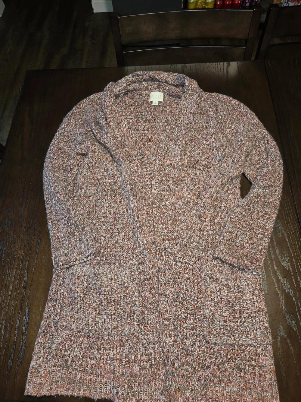 Hinge Longline Space-Dye Knit Cardigan Sweater